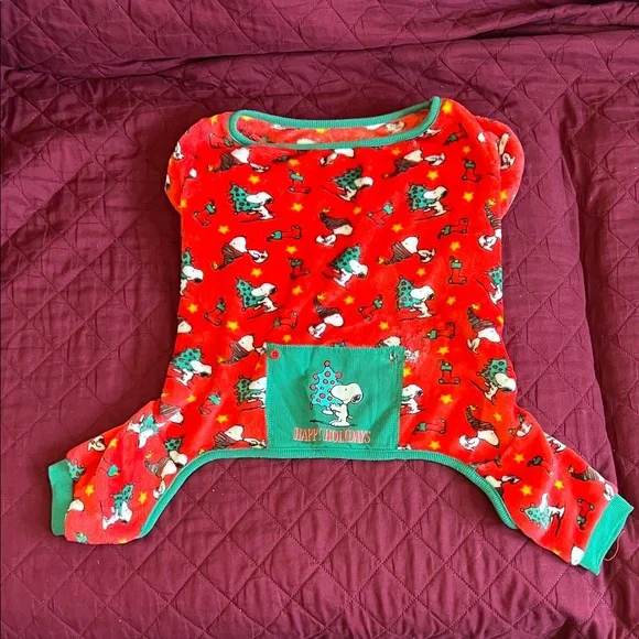 Peanuts Red and Green Holiday Snoopy Dog Pajamas - Picture 1 of 6